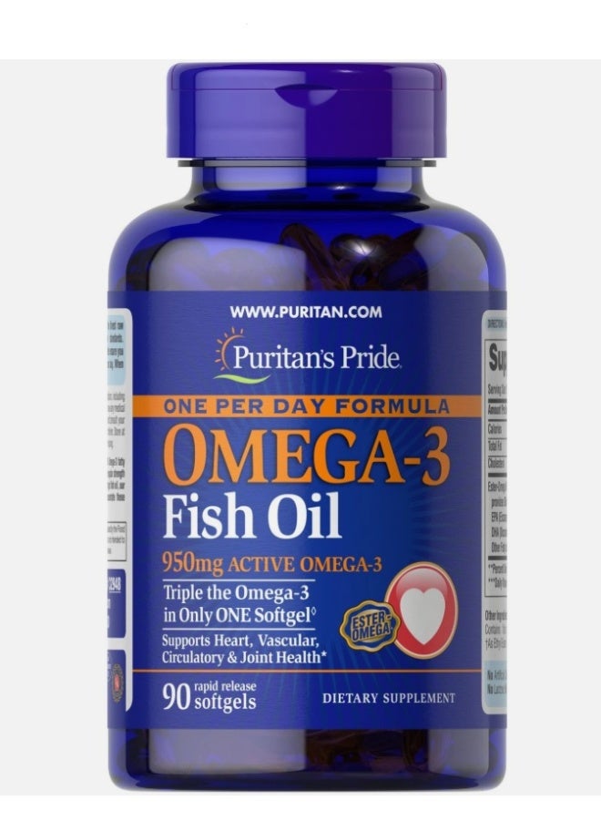 Omega-3 Fish Oil 1360 mg (950 mg Active Omega-3) 90 Softgels