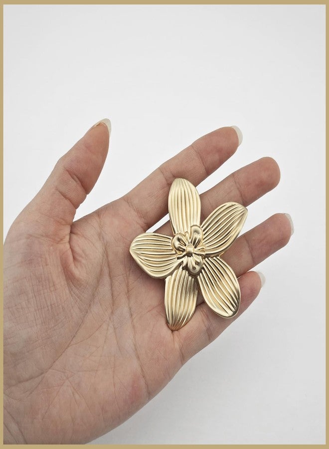 YEMCHI 6 Pack Brushed Gold Flower Cabinet Knobs, 60mm/ 2.36" Kitchen Gold Drawer Pulls, Bathroom Zinc Petal Handles for Dresser Drawer, Decoration Knob of Cupboard Furniture Hardware (6 Flower) - Image 4