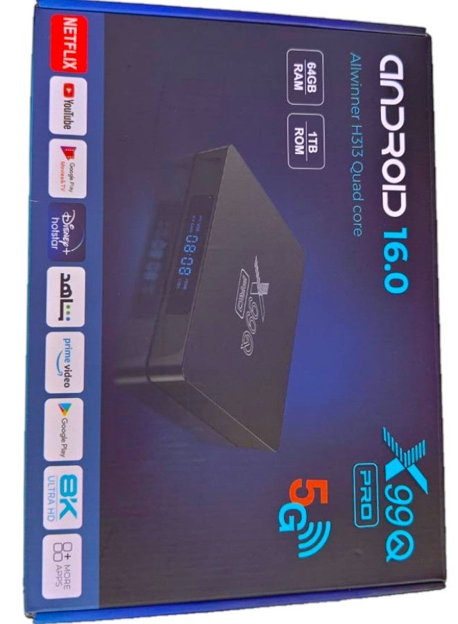 إيروريكس صندوق تلفاز أندرويد X99Q برو – 64 جيجابايت رام، 1 تيرابايت روم، 8K ألترا إتش دي، دعم 5G - Image 1