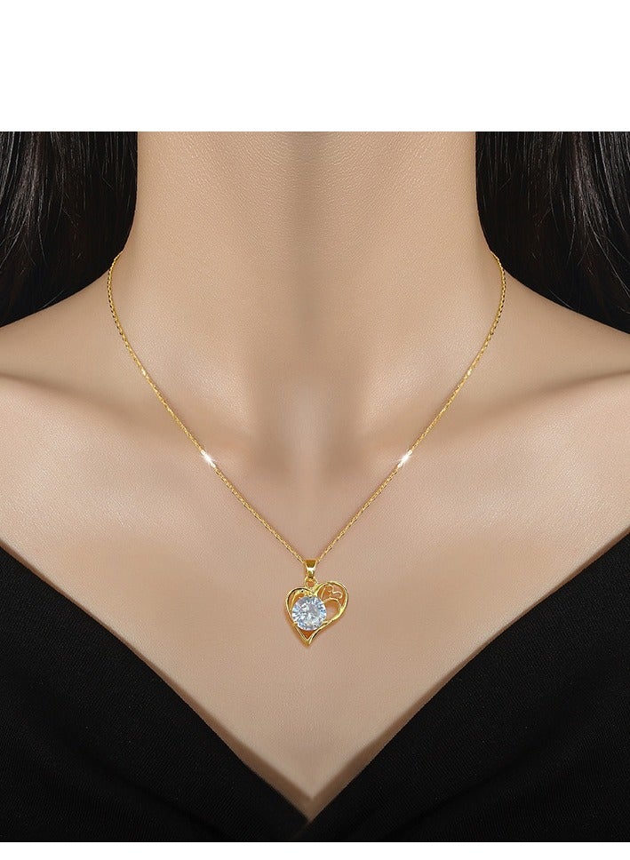 Love Heart Pendant Necklace Fashion Jewelry Dress Accessories - Image 1