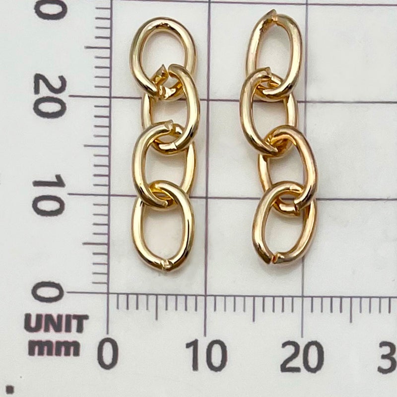 Generic 50pcs 5cm Adjustable Jewelry Extension Chains 10 kc gold four-section chain hanging chain key ring chain 27x7mm-1.0g-22189