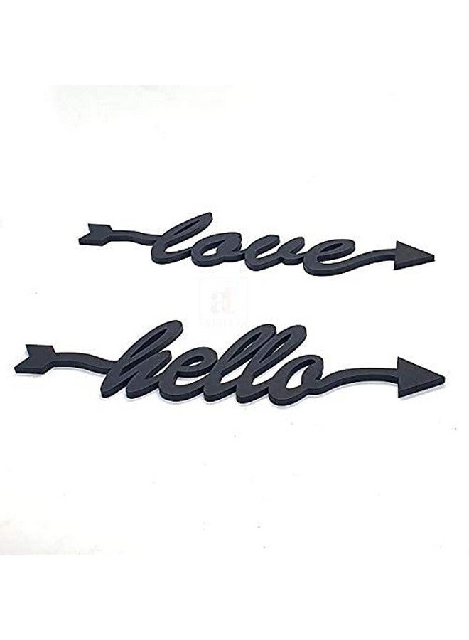 شارع الفن لوحة فنية من مادة MDF مقطوعة ومطلية بعبارة Love & Hello جاهزة للتعليق على الحائط كهدية عيد الحب - Image 3