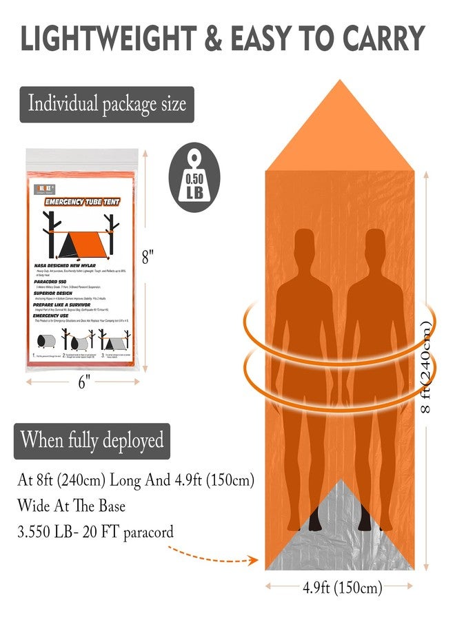 ANLOKE Emergency Survival Tent Shelter- 2 Person Mylar Emergency Tube Tent Survival Kit - Image 3