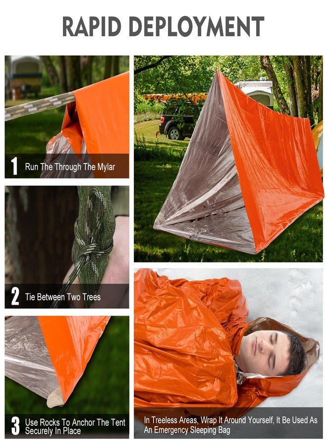 ANLOKE Emergency Survival Tent Shelter- 2 Person Mylar Emergency Tube Tent Survival Kit - Image 4