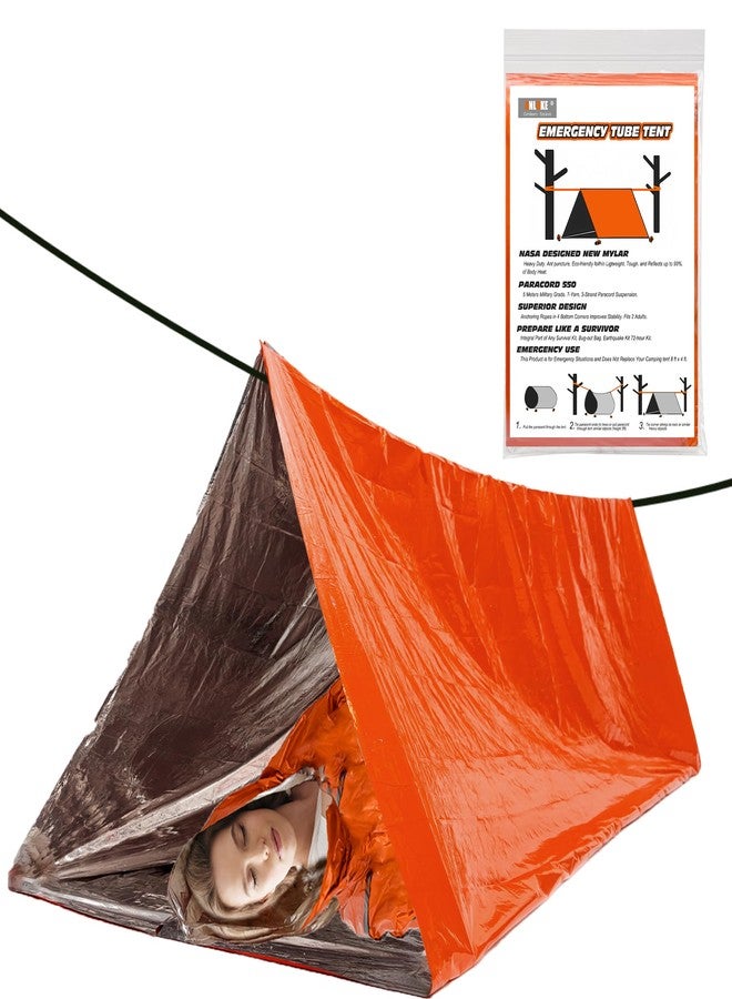 ANLOKE Emergency Survival Tent Shelter- 2 Person Mylar Emergency Tube Tent Survival Kit - Image 1
