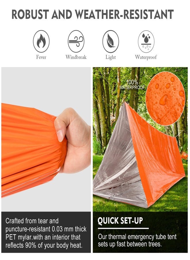 ANLOKE Emergency Survival Tent Shelter- 2 Person Mylar Emergency Tube Tent Survival Kit - Image 5