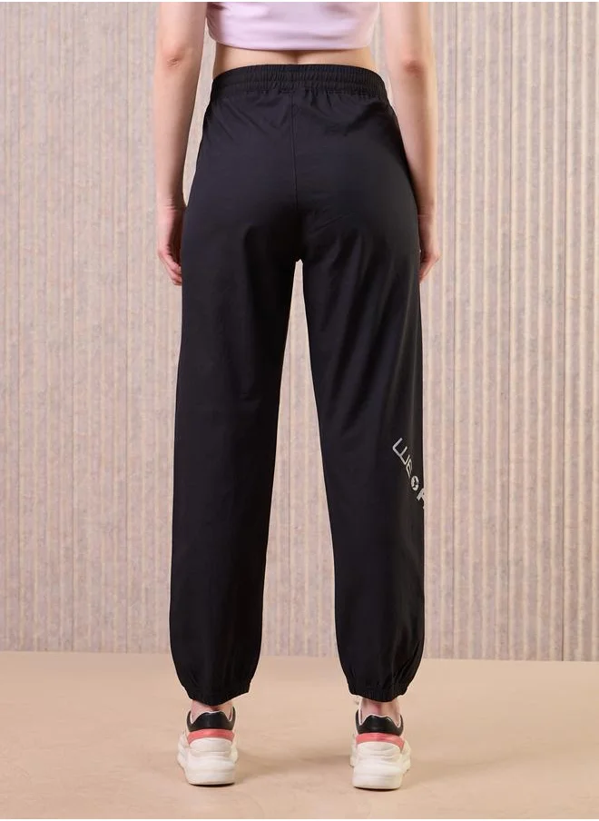 Technosport Technosport Women Black Solid 2-Way Stretch Joggers
