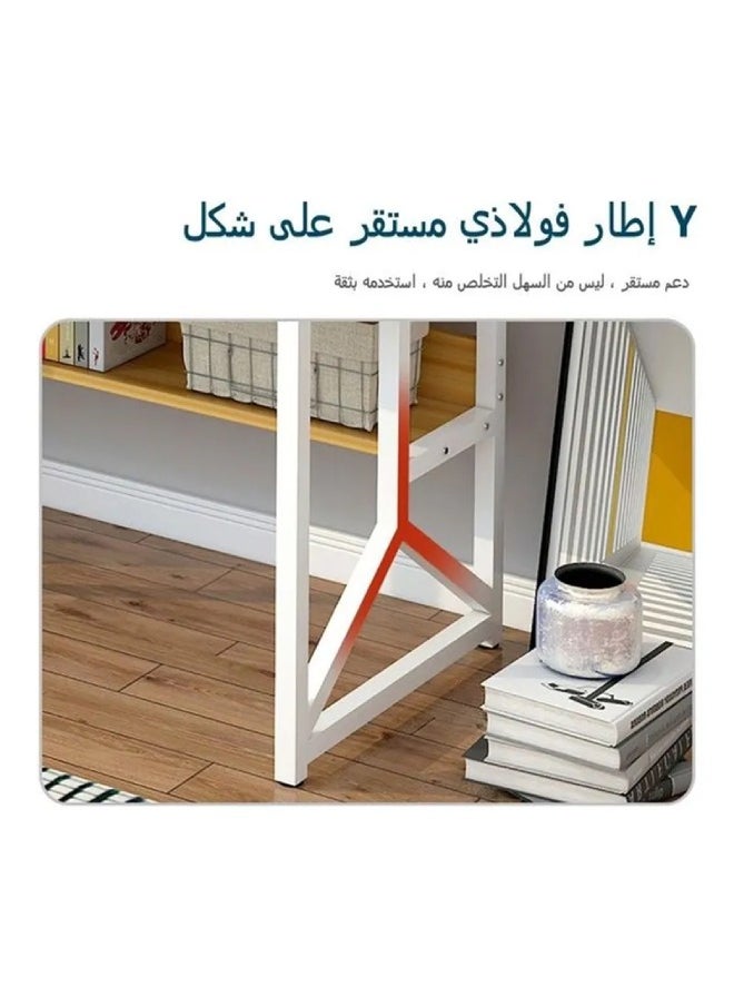 يانتنز - مكتب دراسة مع وحدة تخزين للكمبيوتر، بيج، 120x60x141.5 سم - Image 1