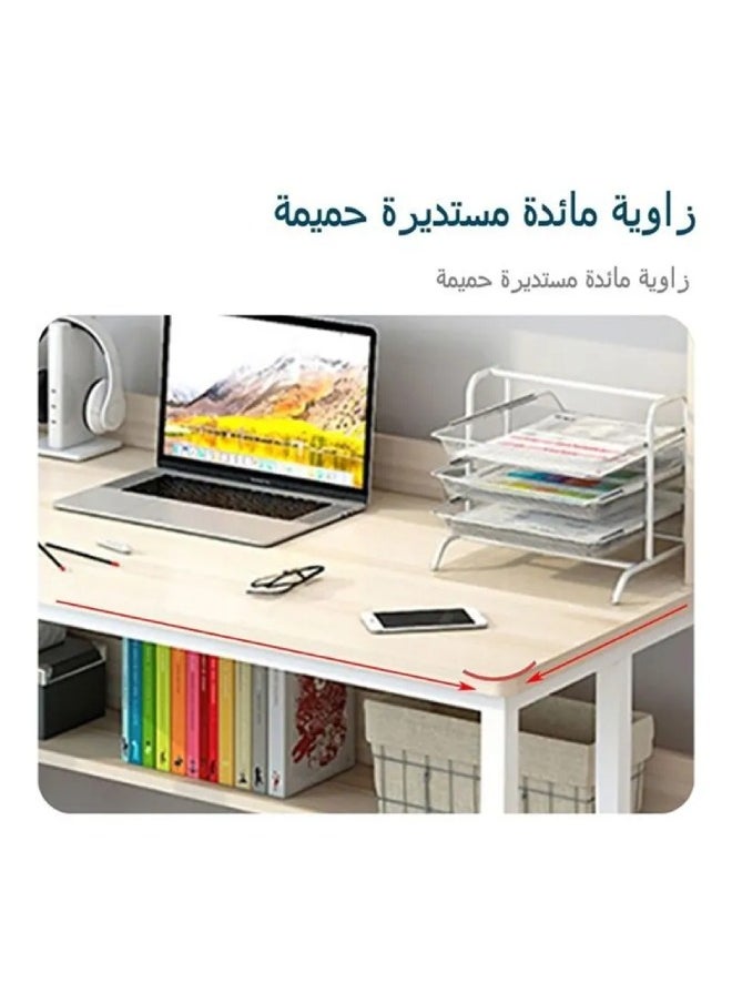 يانتنز - مكتب دراسة مع وحدة تخزين للكمبيوتر، بيج، 120x60x141.5 سم - Image 1