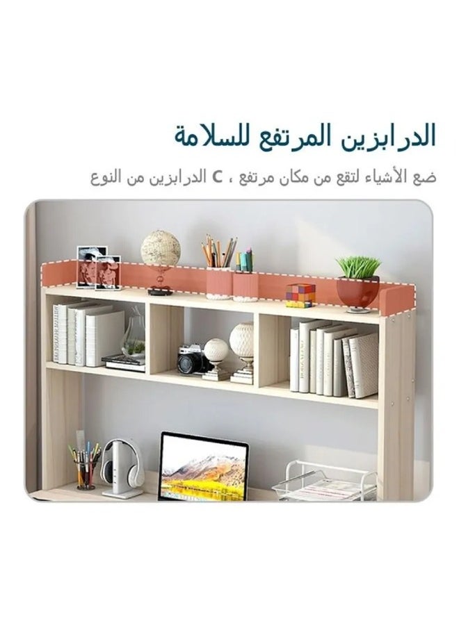 يانتنز - مكتب دراسة مع وحدة تخزين للكمبيوتر، بيج، 120x60x141.5 سم - Image 1