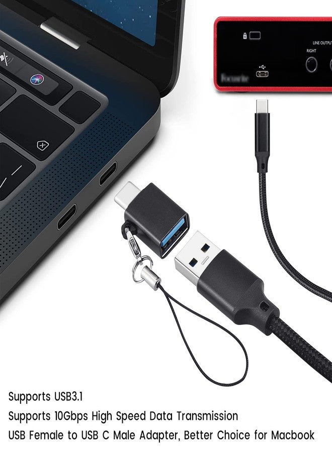 weishan USB C Cable Replacement for Focusrite Scarlett Solo(3rd Gen), Scarlett 2i2(3rd Gen) Audio Interface, with USB C Male to USB Female Adapter, Nylon Braided, 6.6 ft - Image 3