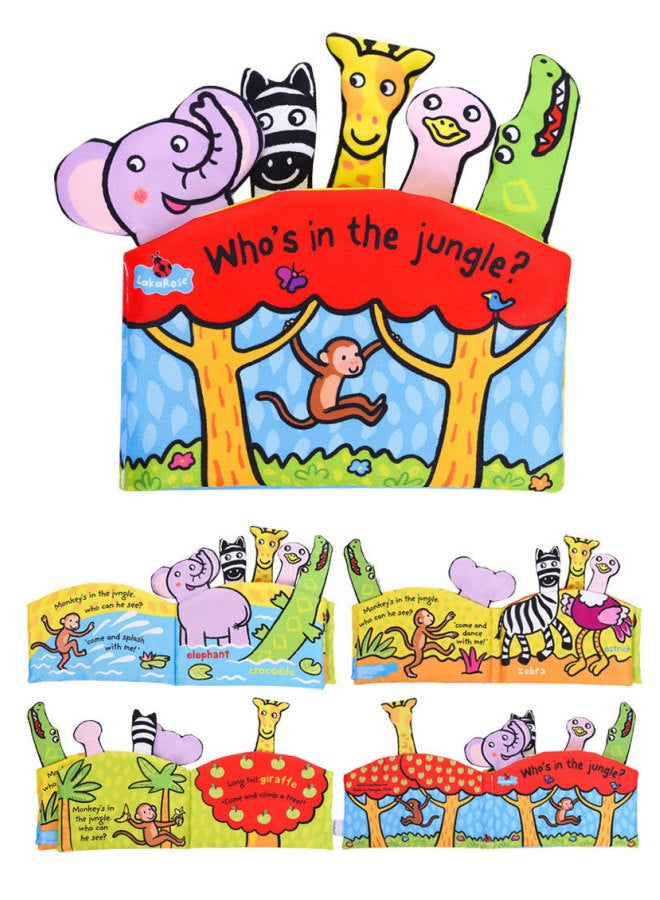 LakaRose Baby Tail Cloth Book Three-dimensional Ringing Paper Tear-proof Baby 0-3 Years Old Quiet Cloth Book Toy New-Color:L025A Jungle Avatar (containing Ringing Paper + Ringing + BB Device)  - Image 1