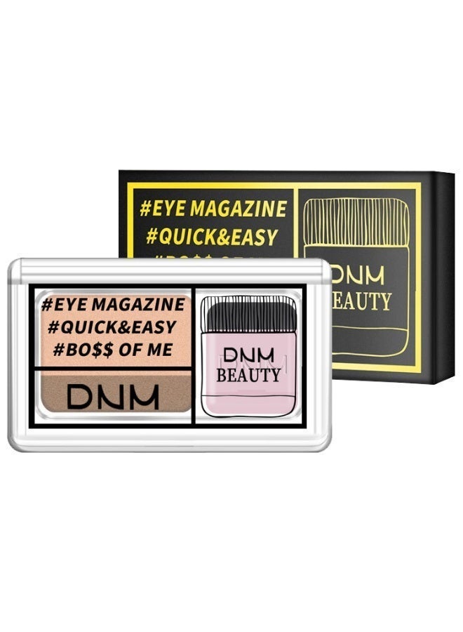 DNM Shimmery Dual-Tone Eyeshadow Palette, Versatile Shades, Easy Blend, Long-Lasting Waterproof Eye Makeup with Brush - Image 2