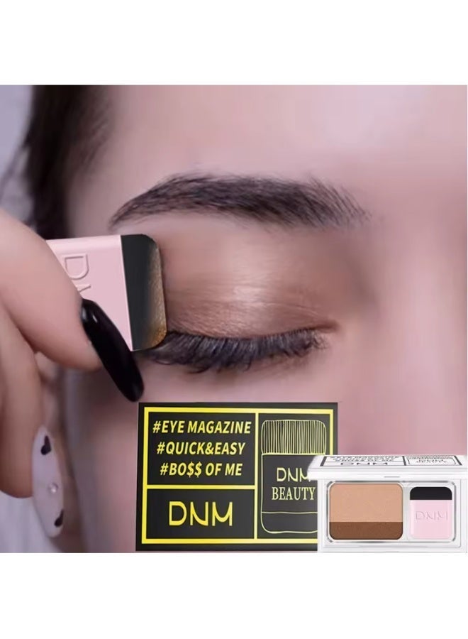 DNM Shimmery Dual-Tone Eyeshadow Palette, Versatile Shades, Easy Blend, Long-Lasting Waterproof Eye Makeup with Brush - Image 1