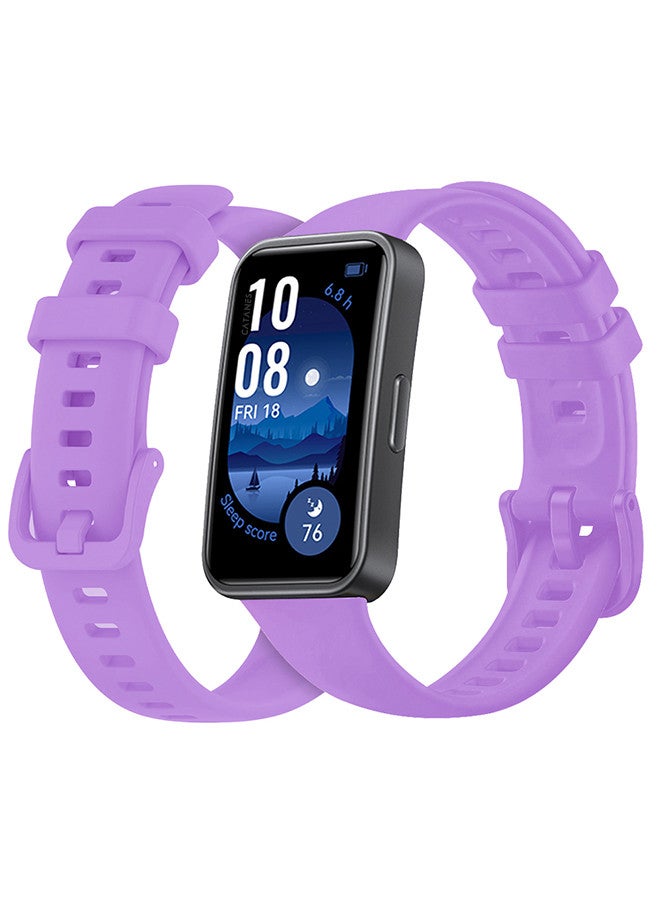 CATANES [for Huawei Band 9] Soft Silicone Wristband Replacement Band Watch Strap Sport Strap Purple - Image 1