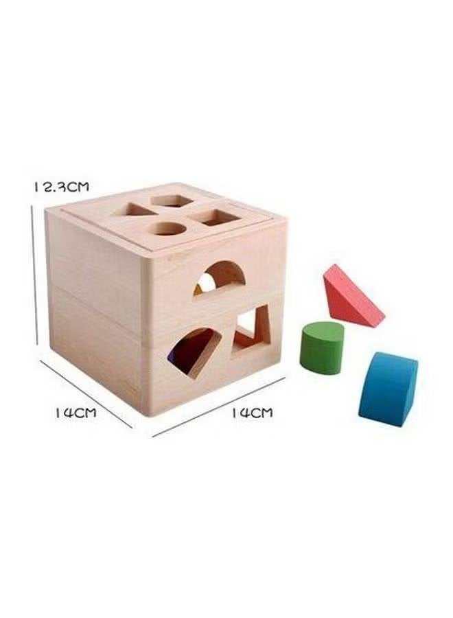Unique Wooden Shape Sorter Box for Toddlers, Montessori Educational Color & Shape Recognition Toy - Image 1