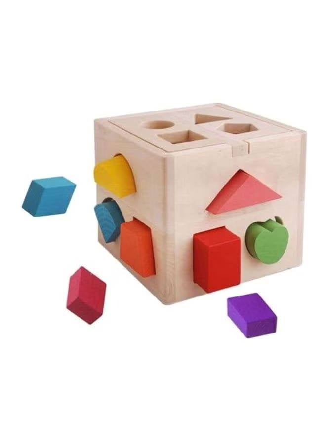 Unique Wooden Shape Sorter Box for Toddlers, Montessori Educational Color & Shape Recognition Toy - Image 4