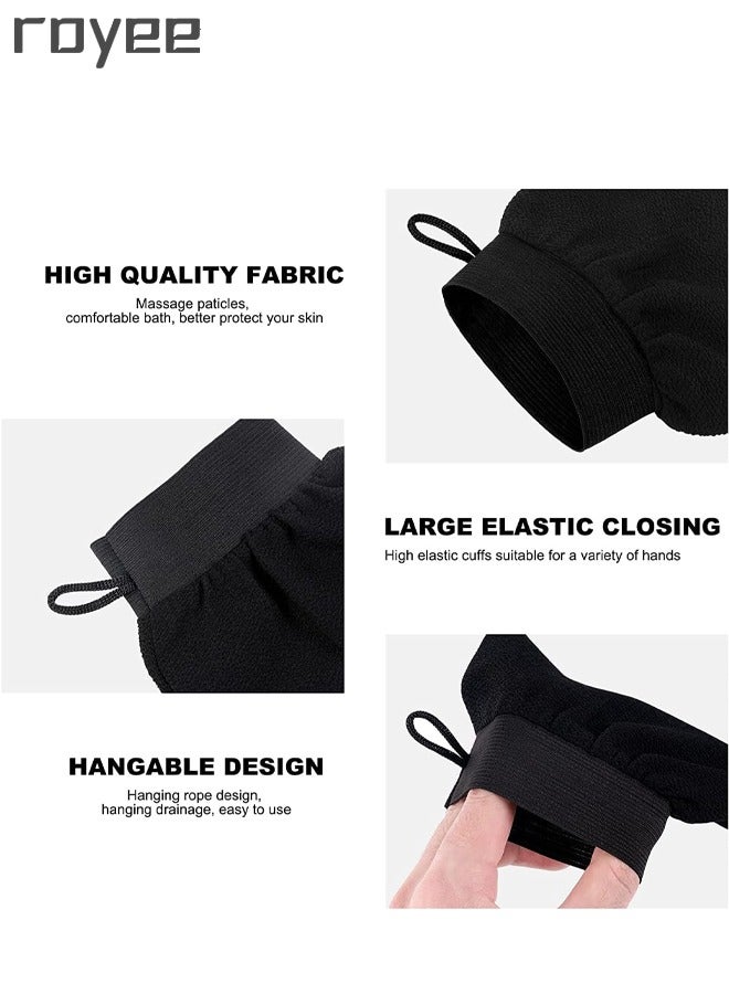 Royee 3 Pcs Exfoliating Mitts Body Scrub Glove Bath SPA Exfoliating, Dual-Sided Deep Clean Exfoliation Scrubbing Mitt, Dead Skin Remover Glove Deep Body Scrubber for Women and Men  - Image 2