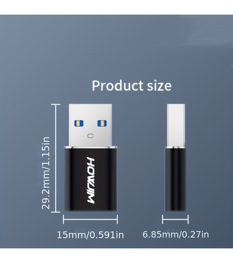 A Type C Female To A Male USB C To USB 3.0 Adapter For Quick Charging And Data Transmission Silvery 2 Pack - Image 1