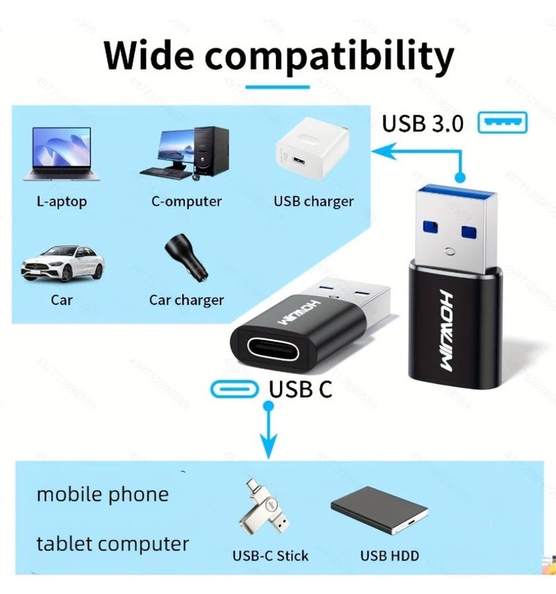 A Type C Female To A Male USB C To USB 3.0 Adapter For Quick Charging And Data Transmission Silvery 2 Pack - Image 4