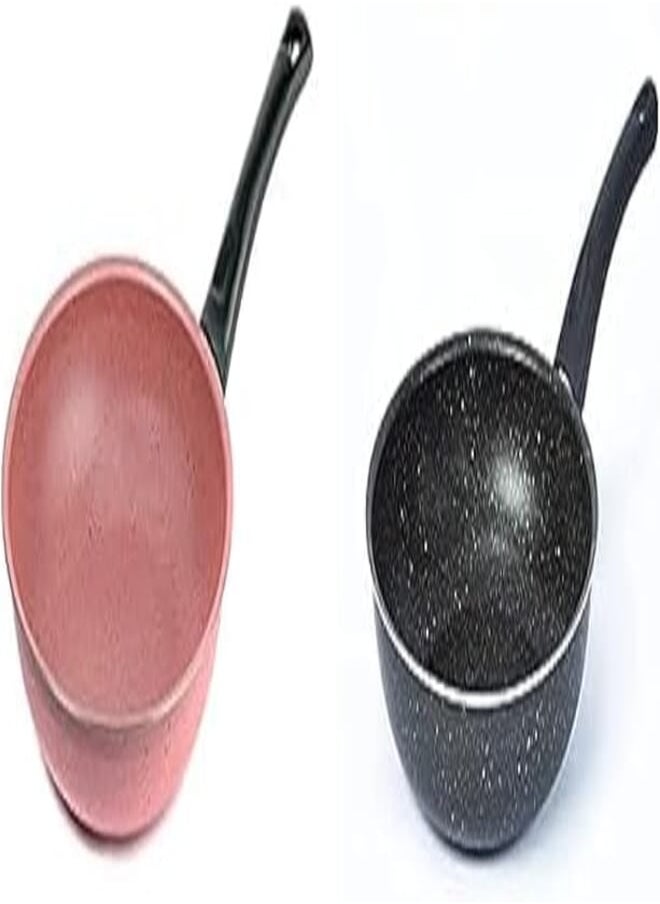 LAZORD Lazord granite deep frying pan 24cm, cashmere + Lazord granite deep frying pan 24cm, black 