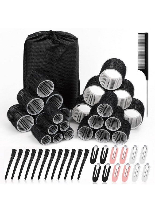 selizo 50 Pcs Rollers Hair Curlers Set with 24Pcs Self Grip Hair Rollers 4 Sizes and 24 Pcs Hair Clips for Blowout Look Long Medium Short Thick Hair Volume - Image 1