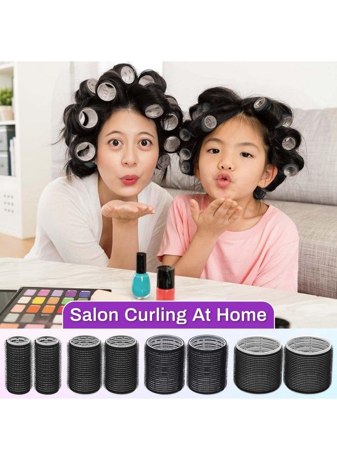 selizo 50 Pcs Rollers Hair Curlers Set with 24Pcs Self Grip Hair Rollers 4 Sizes and 24 Pcs Hair Clips for Blowout Look Long Medium Short Thick Hair Volume - Image 2