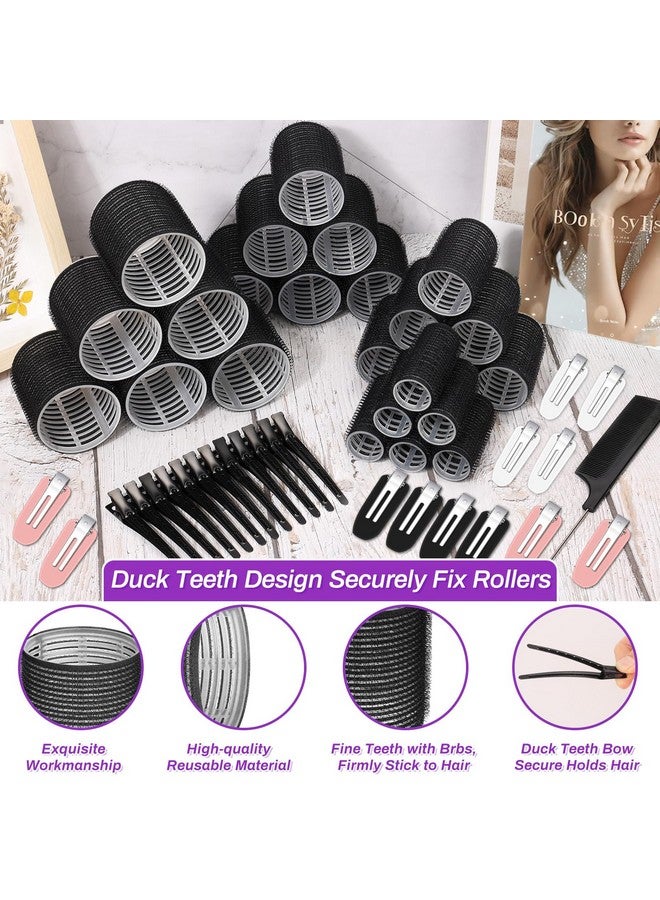 selizo 50 Pcs Rollers Hair Curlers Set with 24Pcs Self Grip Hair Rollers 4 Sizes and 24 Pcs Hair Clips for Blowout Look Long Medium Short Thick Hair Volume - Image 5