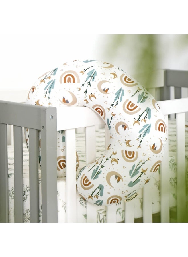GRSSDER Nursing Pillow Cover Stretchy Minky Removable Nursing Covers for Breastfeeding Pillows, Ultra Soft Comfortable Slipcover for Boy and Girls, Cute Rainbow Pattern - Image 3