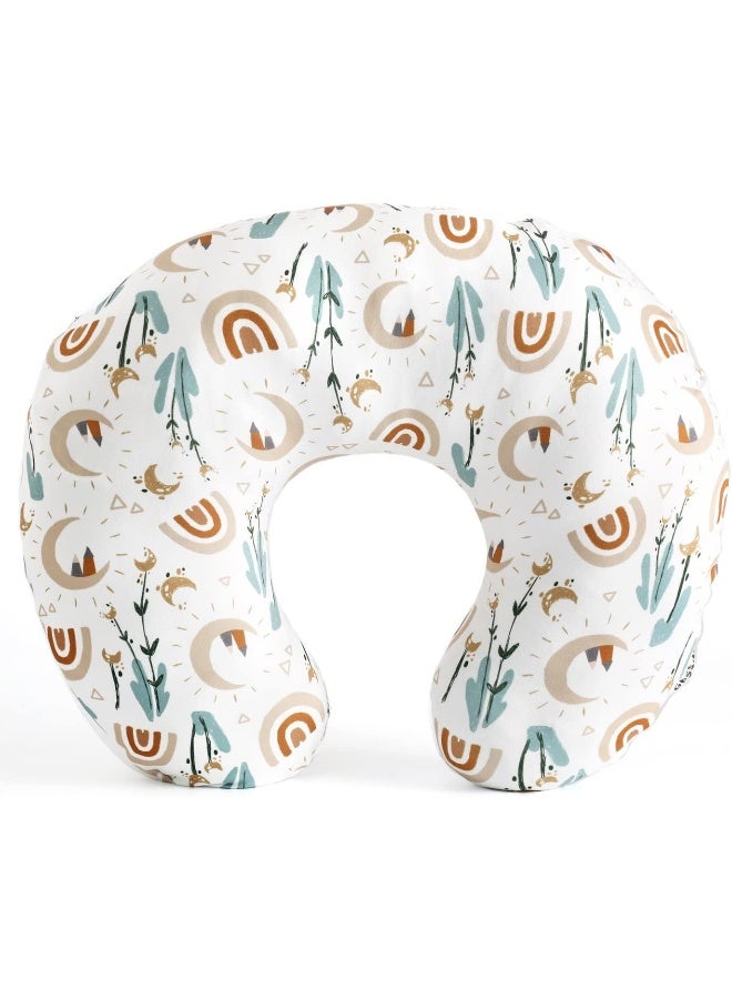GRSSDER Nursing Pillow Cover Stretchy Minky Removable Nursing Covers for Breastfeeding Pillows, Ultra Soft Comfortable Slipcover for Boy and Girls, Cute Rainbow Pattern - Image 1