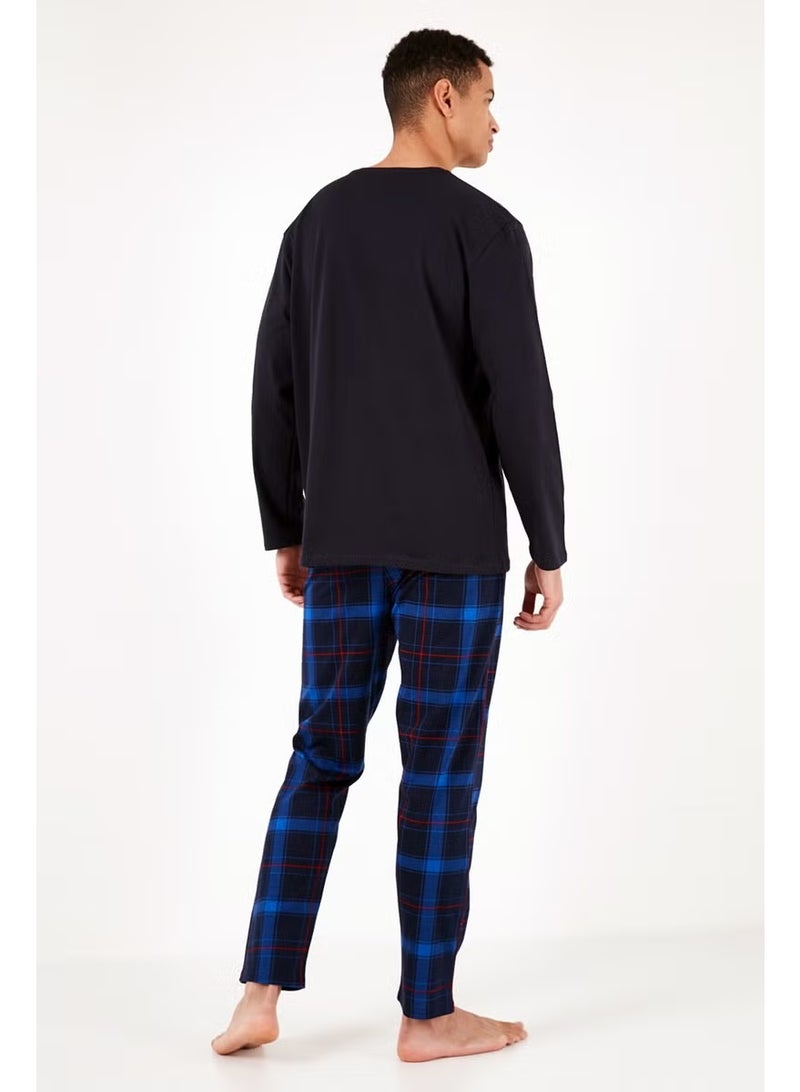 Buratti Plaid Cotton Regular Fit Long Sleeve Pajama Set Men's Pajama Set 6572005 - Image 1