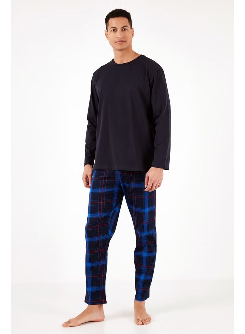 Buratti Plaid Cotton Regular Fit Long Sleeve Pajama Set Men's Pajama Set 6572005 - Image 2