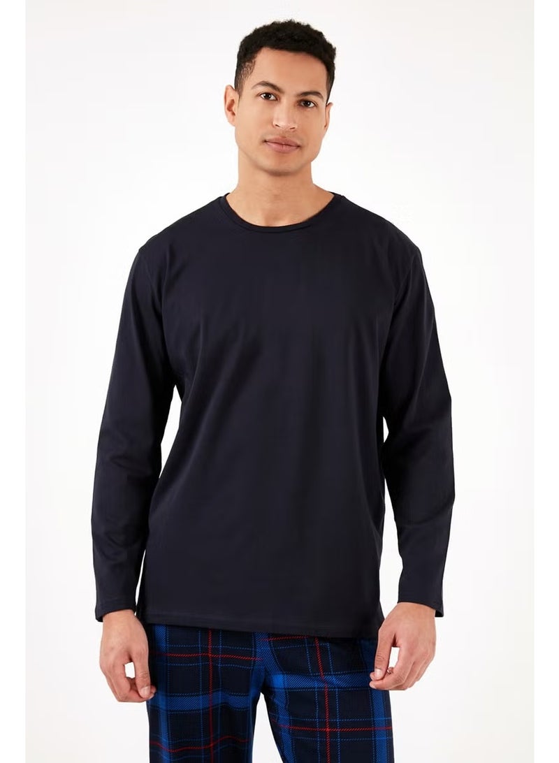 Buratti Plaid Cotton Regular Fit Long Sleeve Pajama Set Men's Pajama Set 6572005 - Image 4