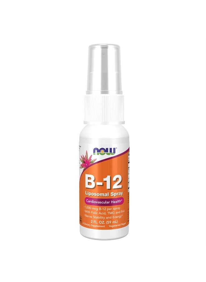 now Supplements, Vitamin B-12 Liposomal Spray with Folic Acid, TMG and B-6, 2-Ounce - Image 1