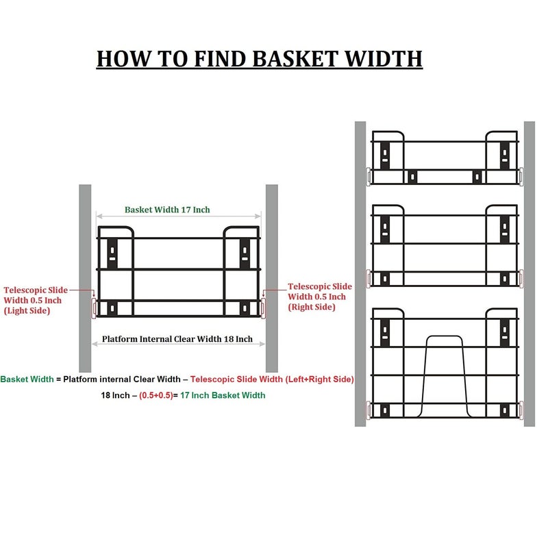 BLOO BASKET BLOO BASKET 202 Stainless Steel Modular kitchen basket Rectangular pipe basket 4 Plain 6 Plain 8 Plain set of 3 17 INCH WIDTH 20 INCH DEPTH PLAIN  - Image 2