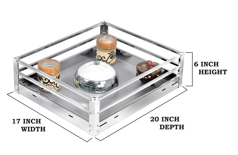 BLOO BASKET BLOO BASKET 202 Stainless Steel Modular kitchen basket Rectangular pipe basket 4 Plain 6 Plain 8 Plain set of 3 17 INCH WIDTH 20 INCH DEPTH PLAIN  - Image 4