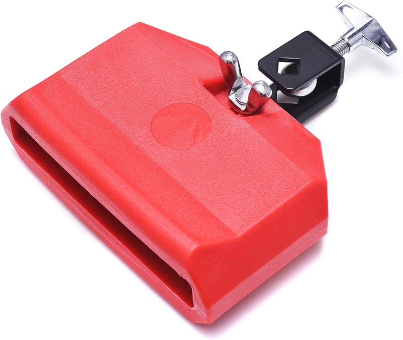 DOMG Jam Block, Plastic Musical Percussion Block, Latin Drum Instrument, Red - Image 1