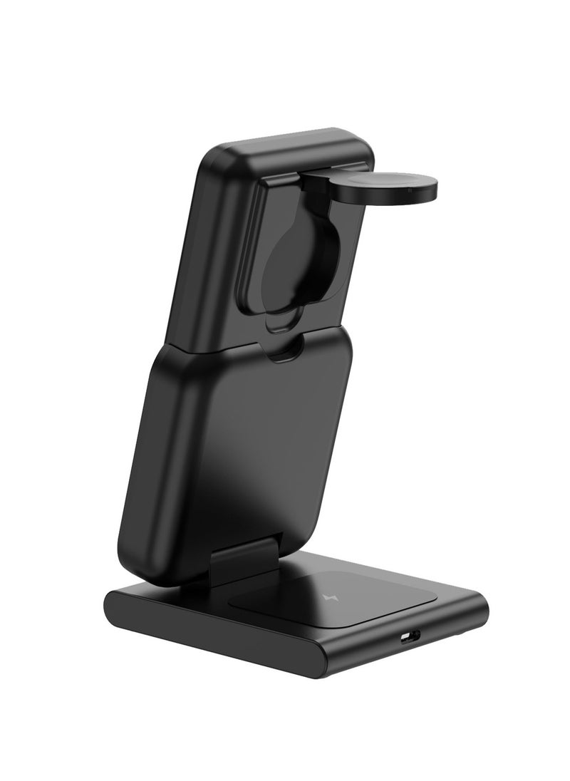 Cellairis - POWER BOOST PRO 10,000mAh Power Bank – PD Type-C Fast Charging, MagSafe Wireless, Earbuds & Watch Charging, Foldable Design – Black - Image 1