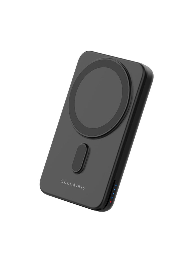 Cellairis - POWER BOOST PRO 10,000mAh Power Bank – PD Type-C Fast Charging, MagSafe Wireless, Earbuds & Watch Charging, Foldable Design – Black - Image 1