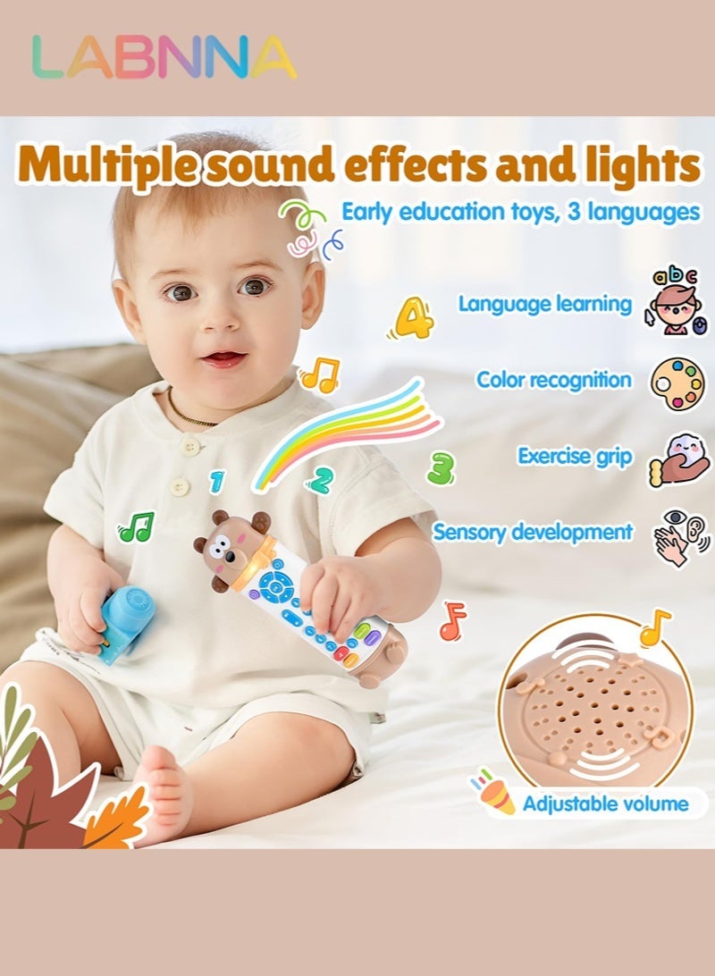 LABNNA Baby Remote Control Toy with Silicone Teether, Realistic Lights & Sounds, 3 Languages (English, Spanish & French), Baby Musical Toys Gifts for Boys Girls 6 Month+ - Image 2