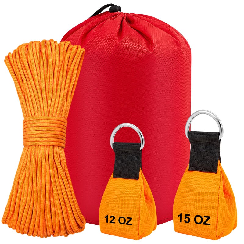 LOYIM 4 Pcs Arborist Throw Line Kit 12oz15oz Throw Weight Bag with 164ft Polyester Rope and Storage Bag Arborist Equipment Climbing Kit for Tree Work Limb Throwing - Image 2