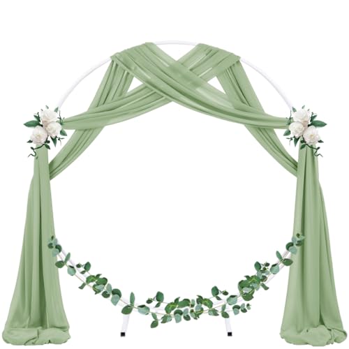 Socomi Wedding Arch Draping Fabric 1 Panel 29 x 19Ft Sage Green Sheer Chiffon Curtain Drapes 6 Yards for Wedding Ceremony Birthday Party Decoration - Image 3