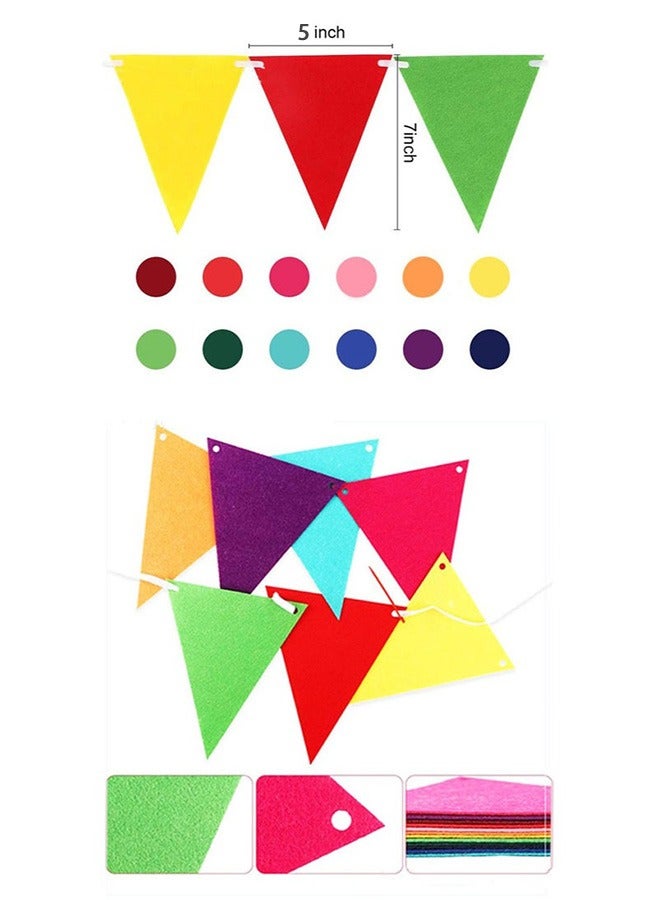 إيليلي 3 قطع لافتات مثلثة ملونة لعيد الأطفال والذكرى السنوية وديكورات الحفلات، مثالية لأعياد الميلاد والمهرجانات والمناسبات الخارجية والتجمعات العائلية وحفلات أعياد الميلاد وديكورات المدارس - Image 2