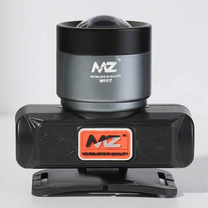 Mz M957 (مصباح رأس LED قابل لإعادة الشحن) عدسة قابلة للتكبير بقوة 100 واط مع بطارية 2400 مللي أمبير و 6 ساعات عمل - Image 4