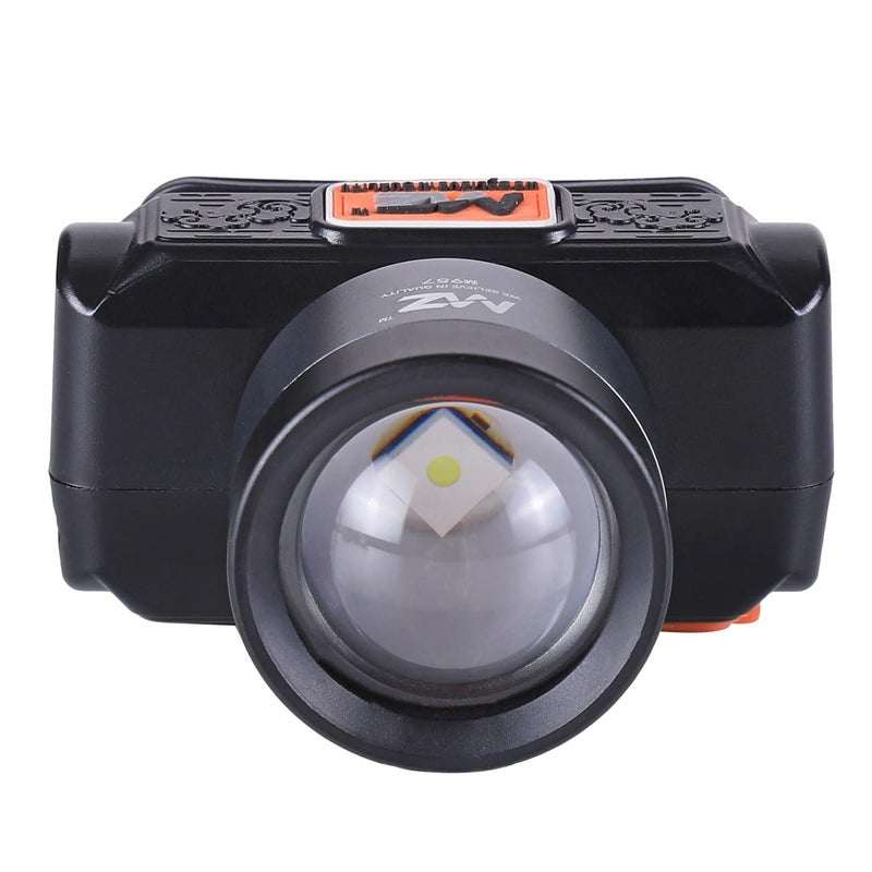 Mz M957 (مصباح رأس LED قابل لإعادة الشحن) عدسة قابلة للتكبير بقوة 100 واط مع بطارية 2400 مللي أمبير و 6 ساعات عمل - Image 2
