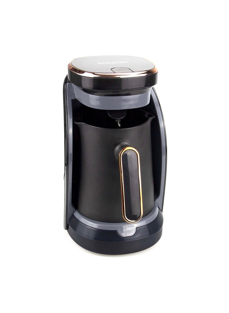 SONASHI Turkish Coffee Maker Up To 4 Cups Turkish Coffee Machine For Slowly Brewed Delicious Turkish Coffee/Light & Sound Indicator/Overheat Protection 400 ml 500 W STCM-4962 Gold/Black - Image 2