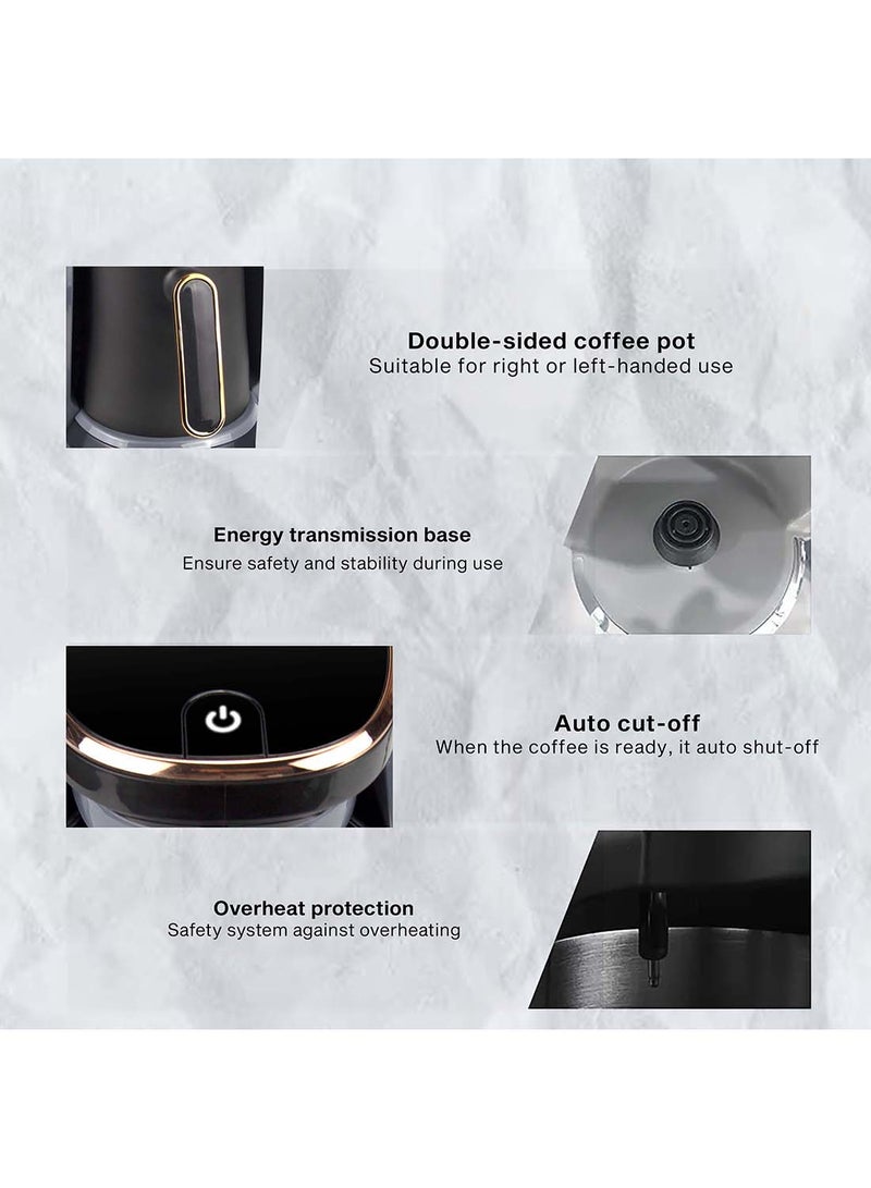 SONASHI Turkish Coffee Maker Up To 4 Cups Turkish Coffee Machine For Slowly Brewed Delicious Turkish Coffee/Light & Sound Indicator/Overheat Protection 400 ml 500 W STCM-4962 Gold/Black - Image 4