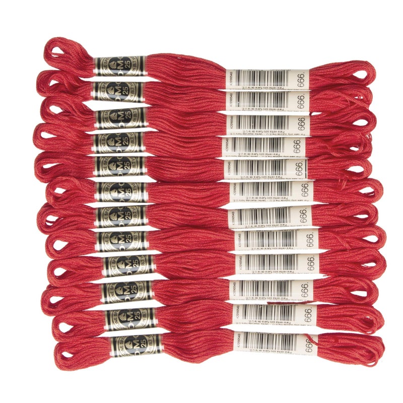 DMC 6Strand Embroidery Cotton Floss Bright Christmas Red