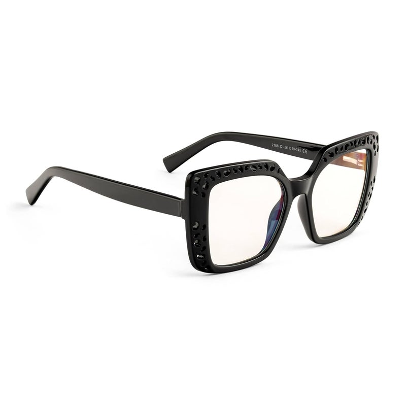 PERKEY Store PERKEY Bold Collection | Blu Cut & Antiglare Computer Eyeglasses | Full Rim Square Shape | For Women | Medium | OPTL0020 - Image 1
