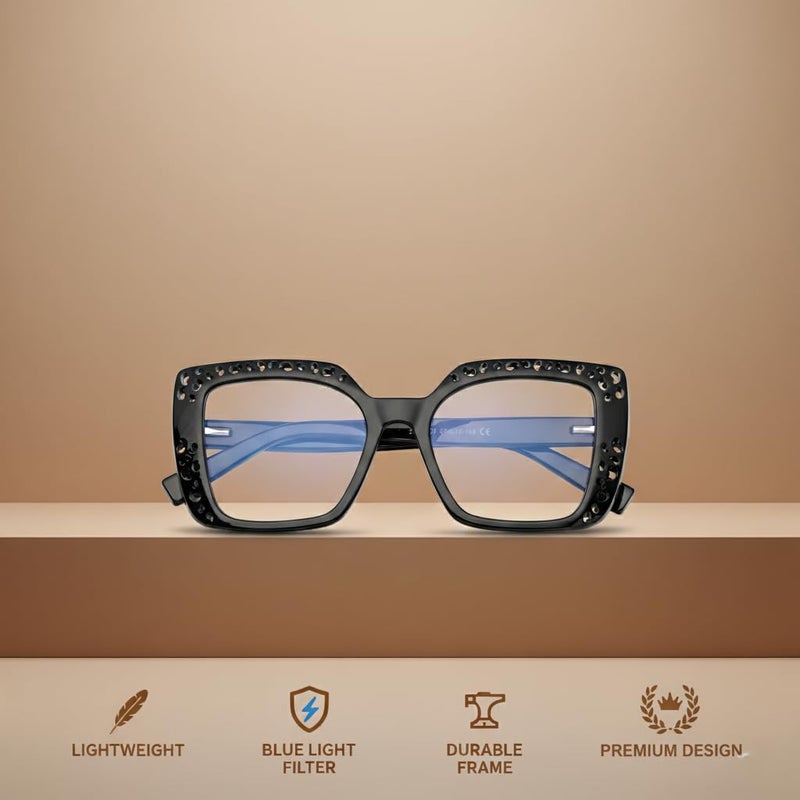 PERKEY Store PERKEY Bold Collection | Blu Cut & Antiglare Computer Eyeglasses | Full Rim Square Shape | For Women | Medium | OPTL0020 - Image 4